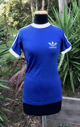 Vintage 1970s Adidas Ringer T-Shirt   #C286  FREE AUS POSTAGE