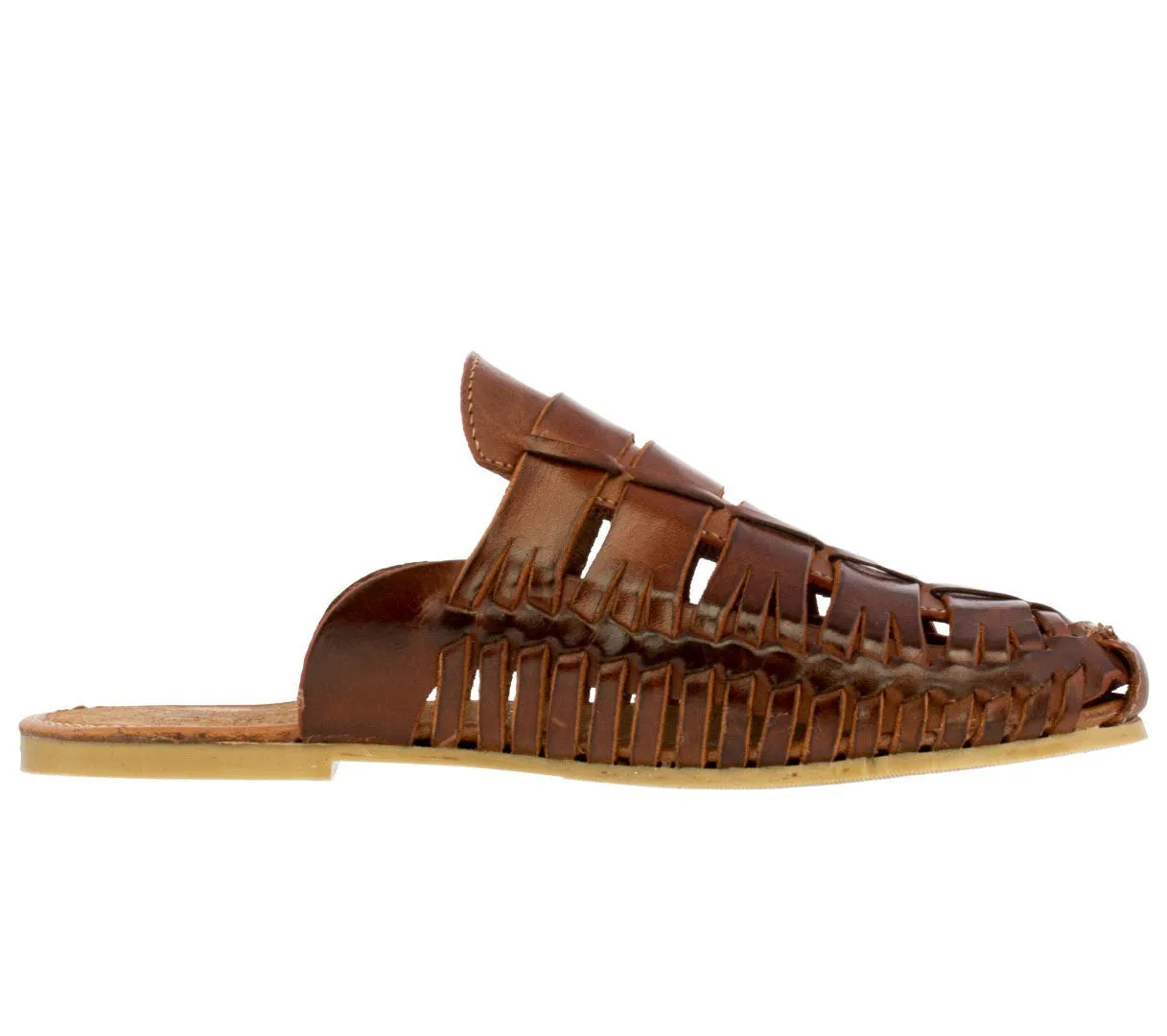 Womens Authentic Huaraches Real Leather Sandals Slides Cognac - #248